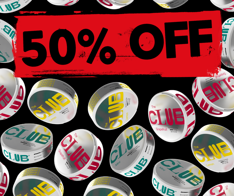 50% OFF on all The Club Nicotine Pouches