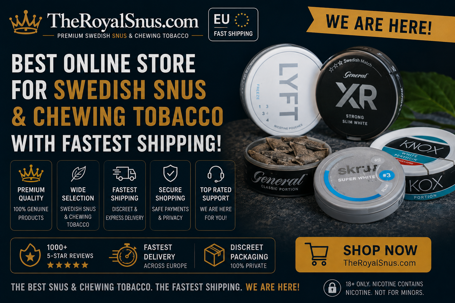 Best online store for Swedish Snus and chewing tobacco with fastest shipping? We are here!