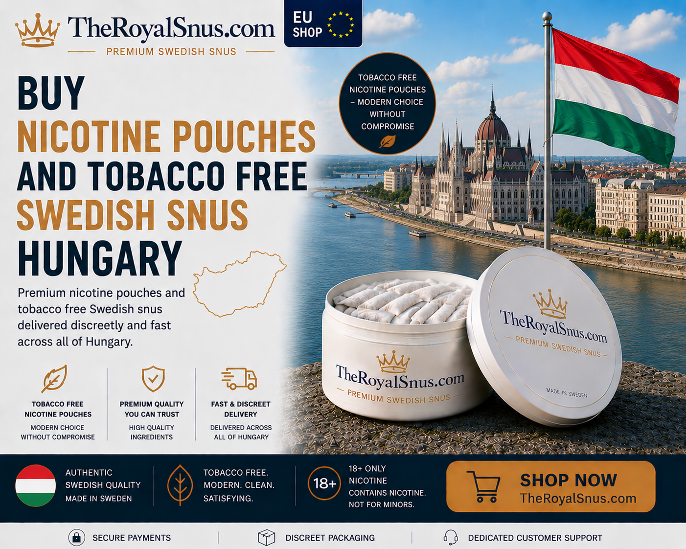 Buy Nicotine Pouches and tobacco free Swedish snus Hungary