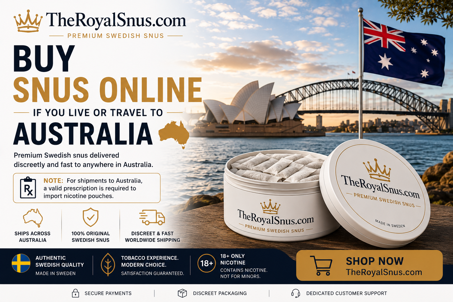 Buy snus online if you live or travel to Australia