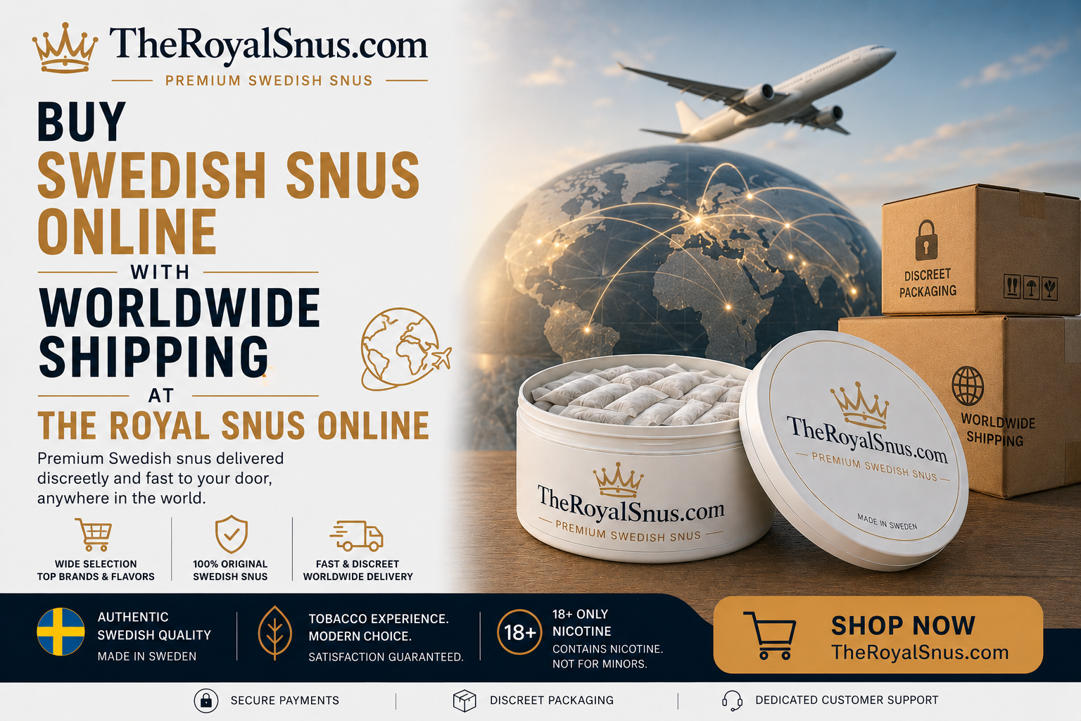 Buy swedish snus online with worldwide shipping at the royal snus online