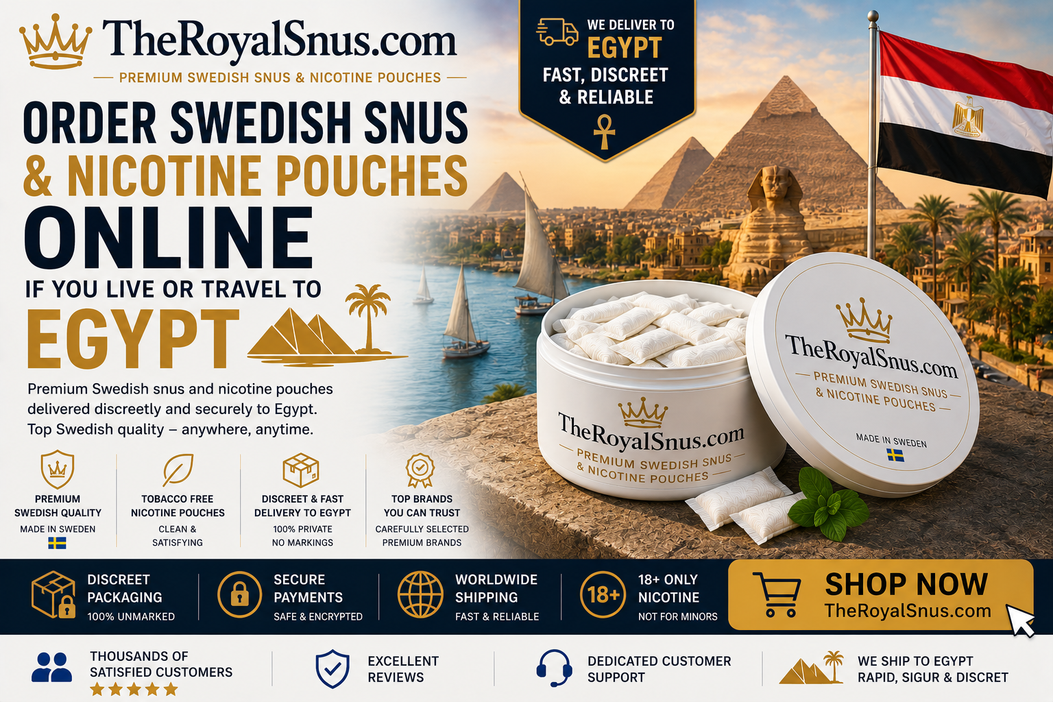 Order Swedish snus and nicotine pouches Online If you live or travel to Egypt