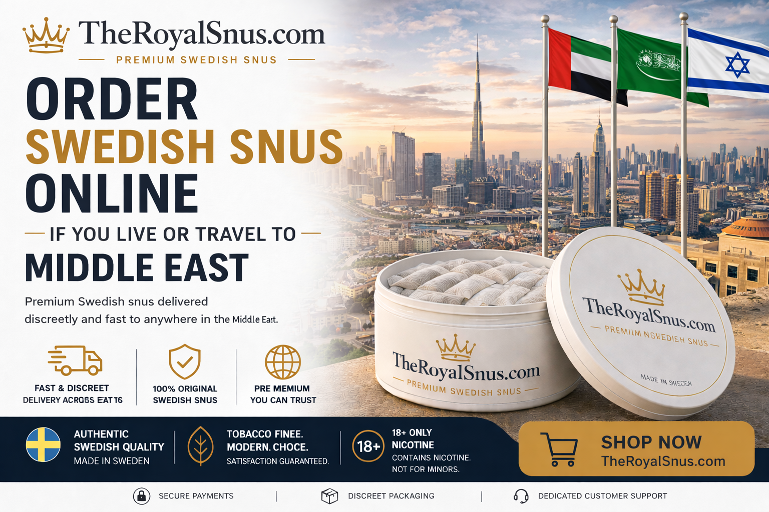 Order Swedish snus online if you live or travel to Middle East