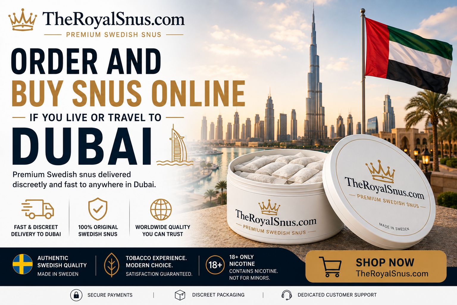 Order and buy snus online if you live or travel to Dubai