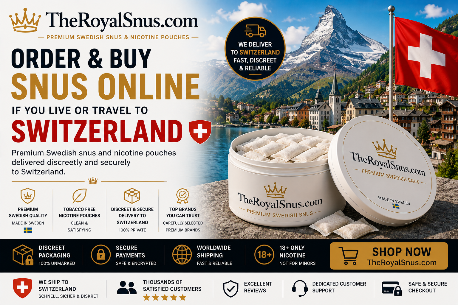 Order and buy snus online if you live or travel to Switzerland