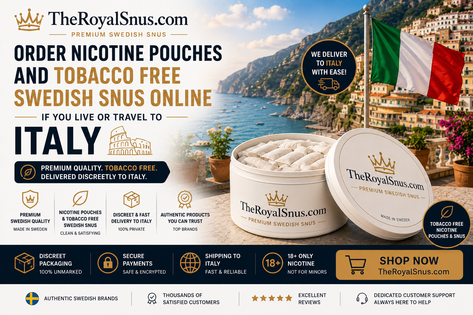 Order nicotine pouches online if you live or travel to Italy