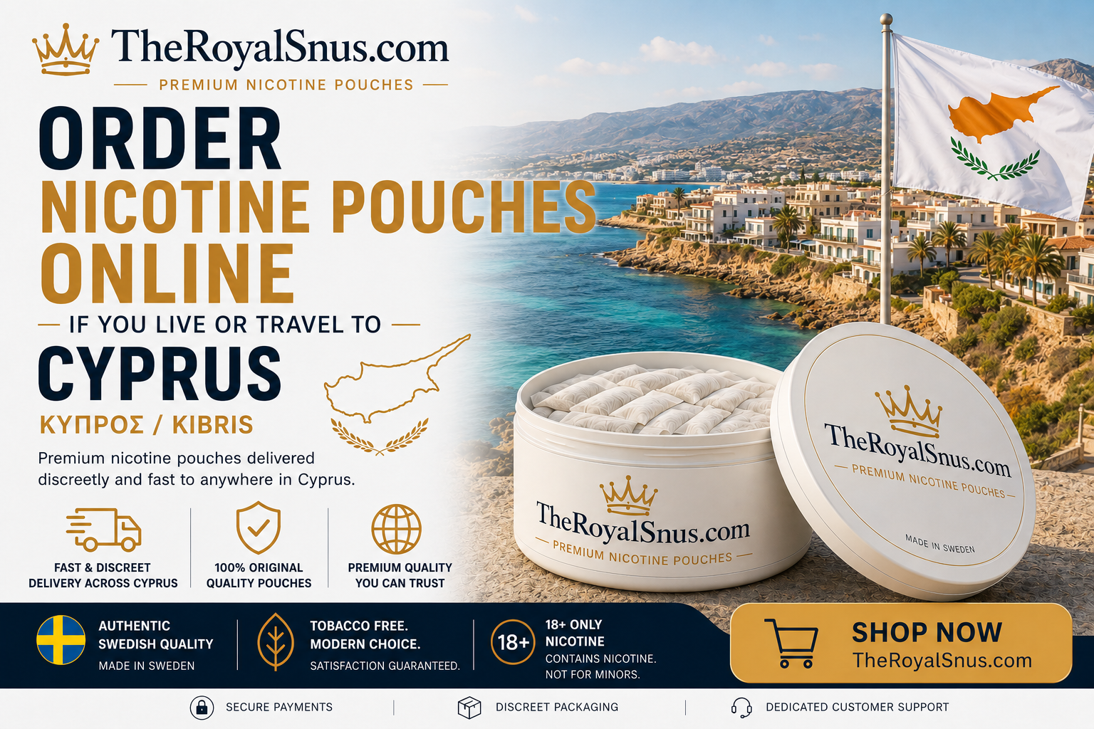 Order nicotine pouches online if you live or travel to Cyprus